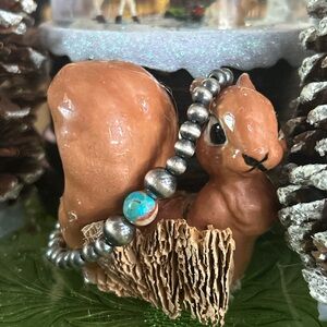 925 Sterling Spiny oyster turquoise Italian pearls bracelet